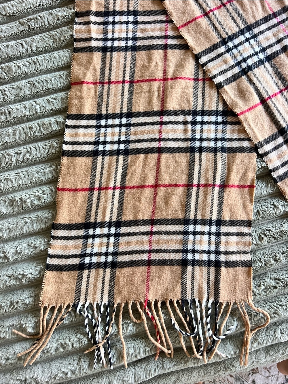 Look For Less Check Print Beige & Black Scarf - Picture 3 of 4